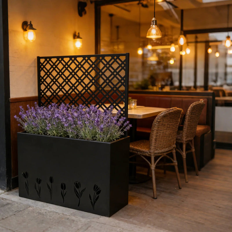 Tall Metal Planter with Trellis by HouseOfZazla