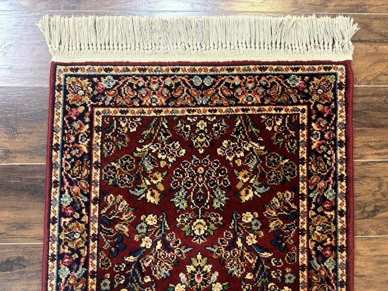 Small Karastan Rug 2.6 x 4 Red Sarouk #785, Karastan Wool Pile Rug, Original 700 Series, Discontinued Vintage Karastan Carpet by Jewel Rugs