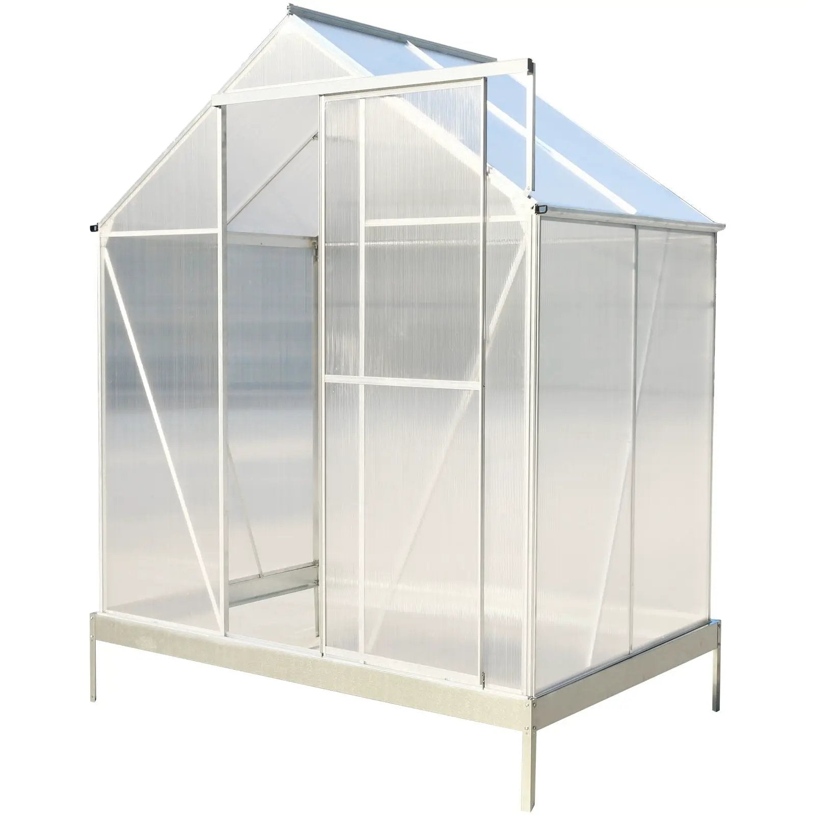 Polycarbonate house, Heavy Duty Outdoor Aluminum Walk-In House Kit With Rain Gutter, Vent And Door For Backyard Garden by HouseOfZazla