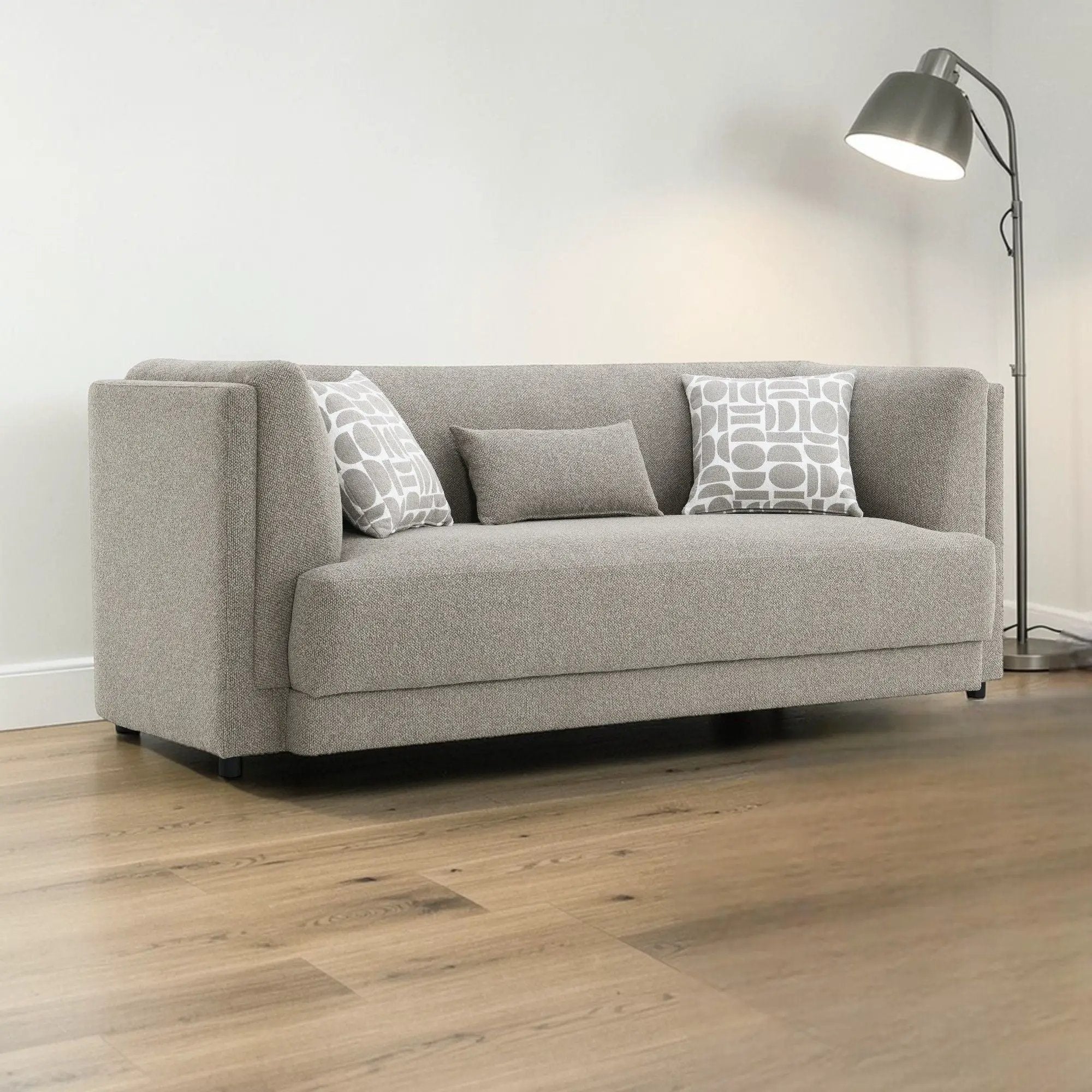 Glenda - Sofa With 3 Pillows - Gray by HouseOfZazla