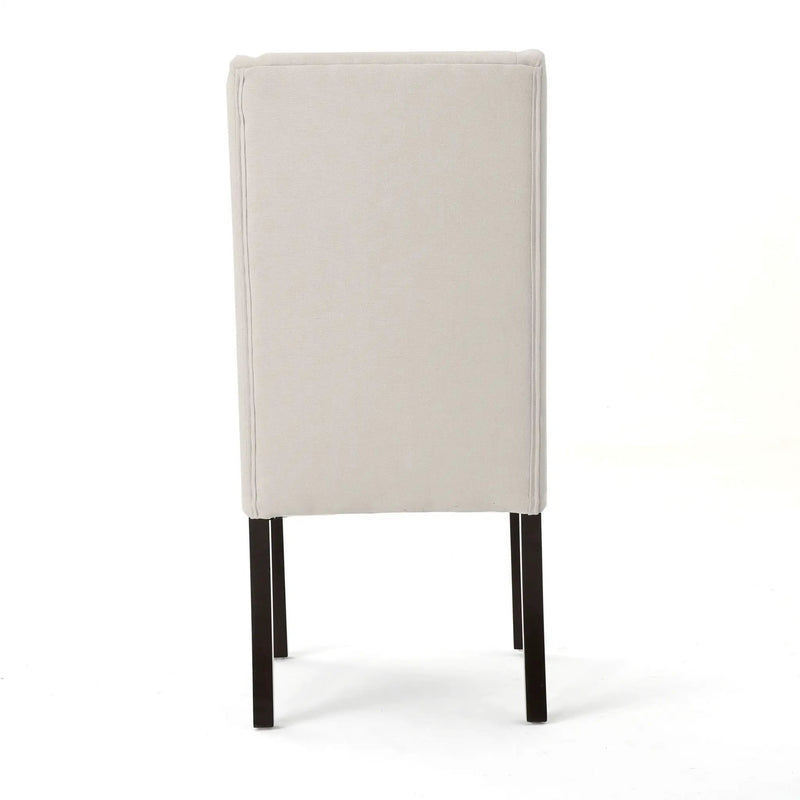 Modern Wingback Dining Chair (Set of 2) With Upholstered - Ivory by HouseOfZazla