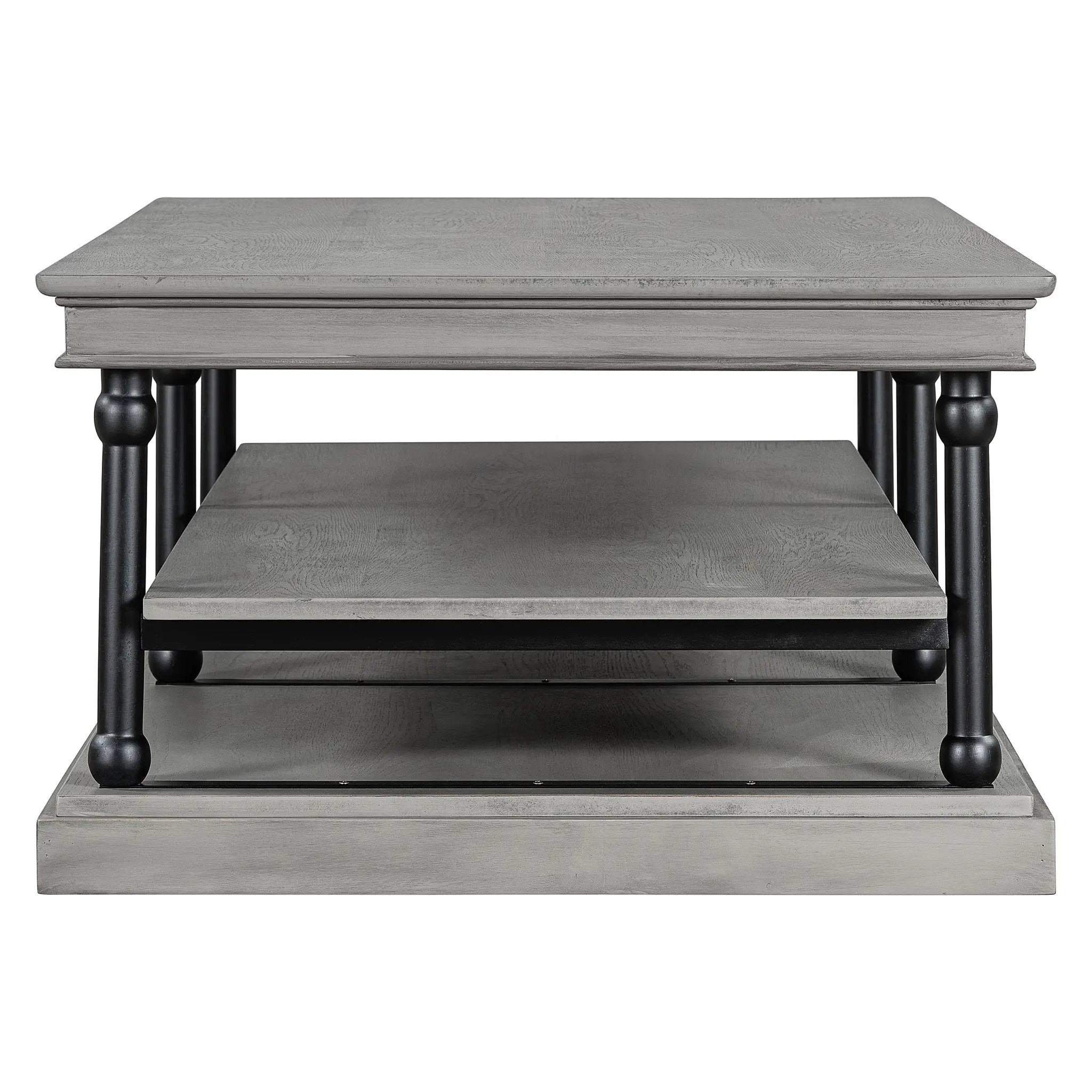 55.1" Wood Coffee Table with Storage Shelves by HouseOfZazla