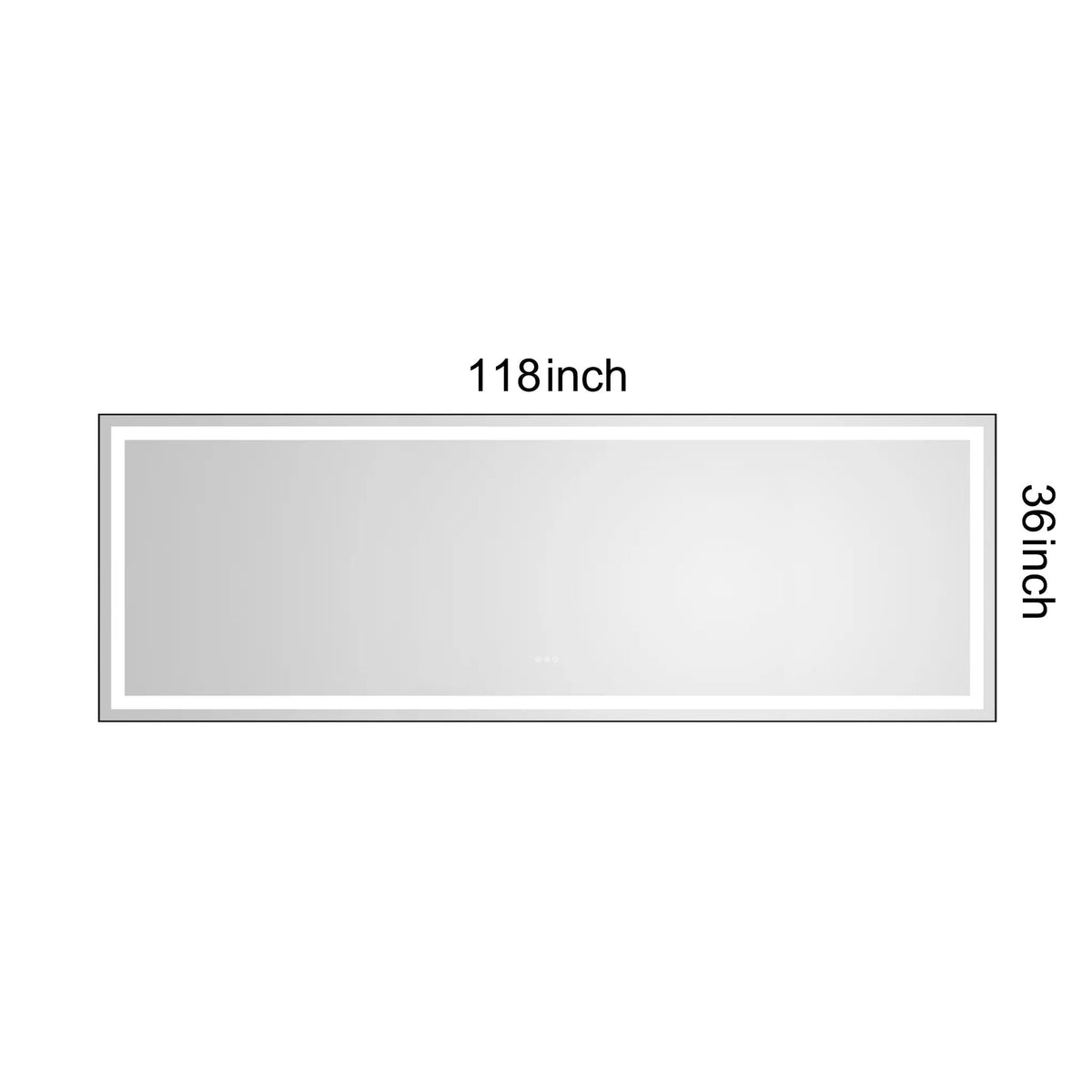 118" x 36" LED Bathroom Mirror with Aluminum Frame by HouseOfZazla