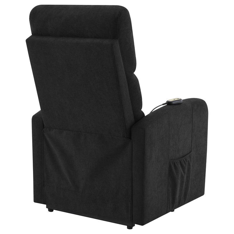 Royston - Upholstered Power Lift Recliner With Remote Comfort - Black by HouseOfZazla
