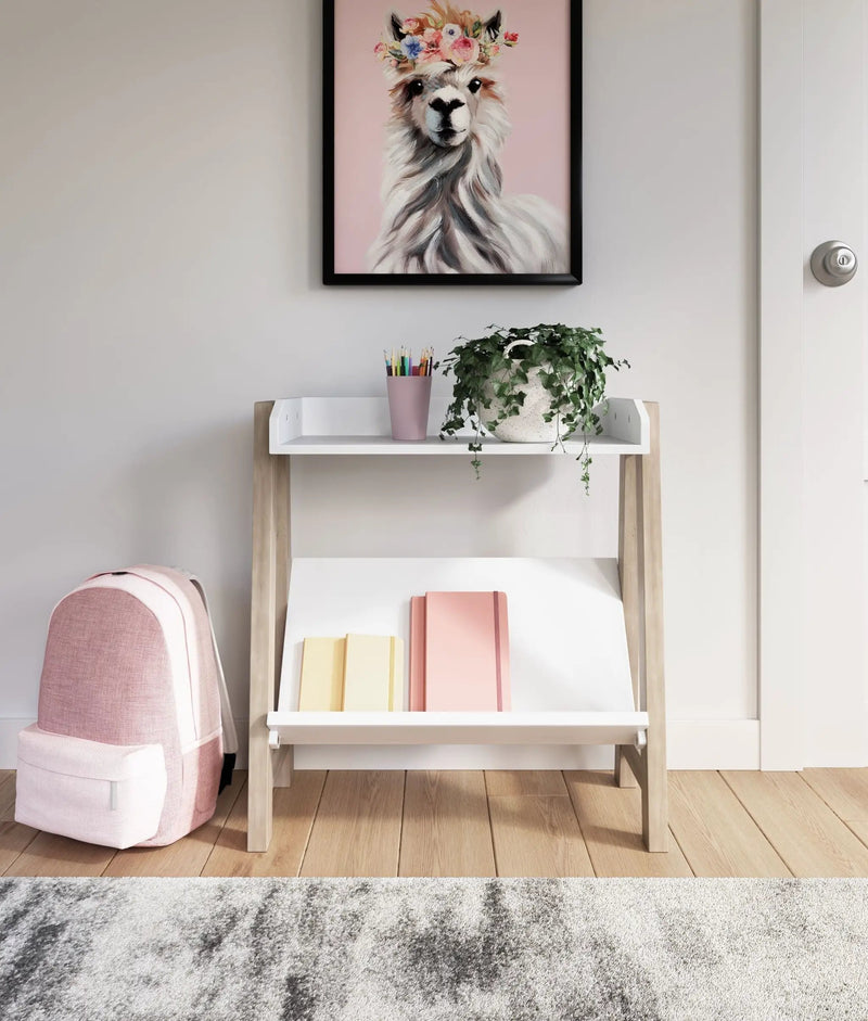 Blariden - Small Bookcase - White / Tan by Unique Piece Furniture