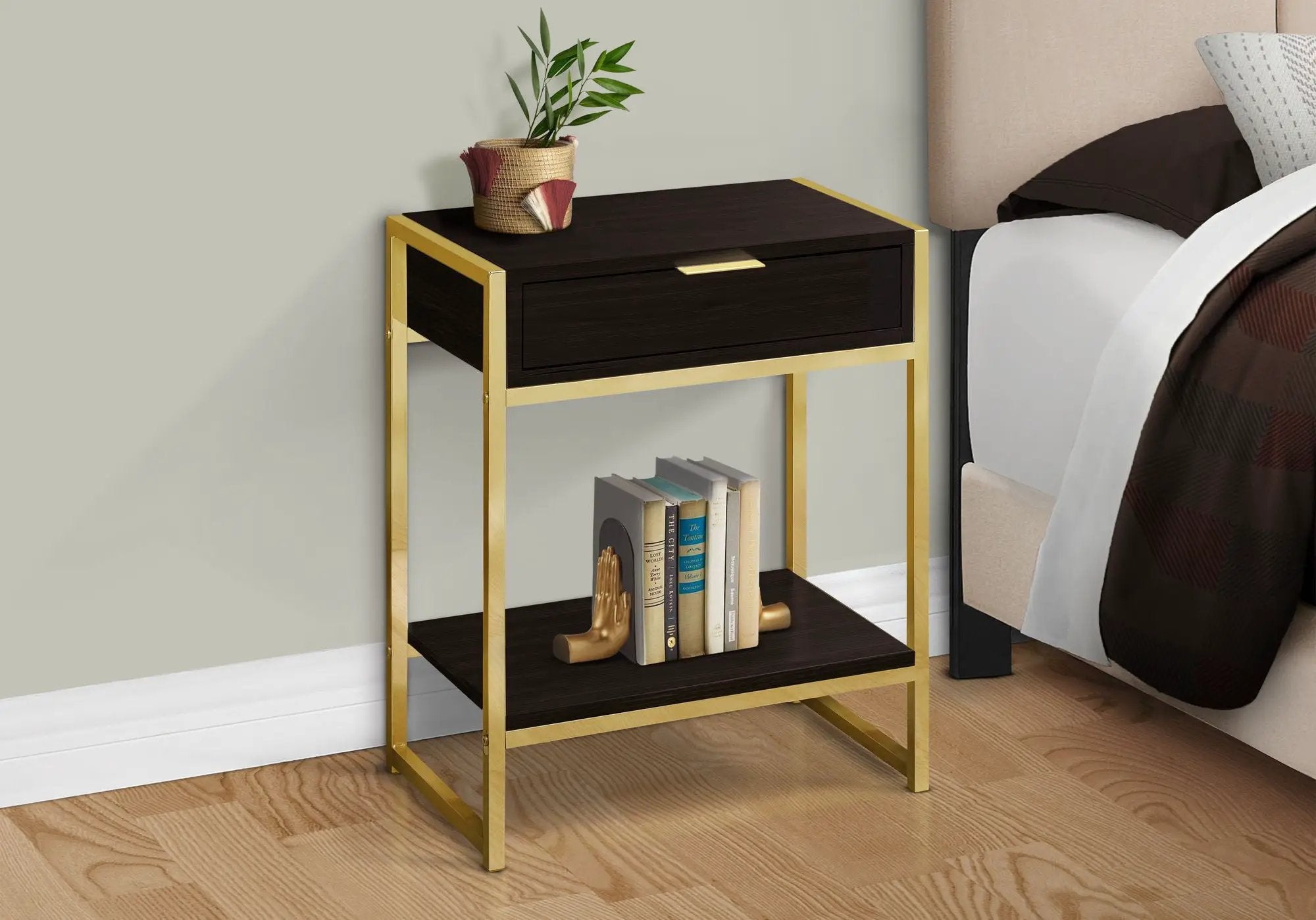 Accent Side Table, Storage Drawer, Spacious Tabletop by Unique Piece Furniture
