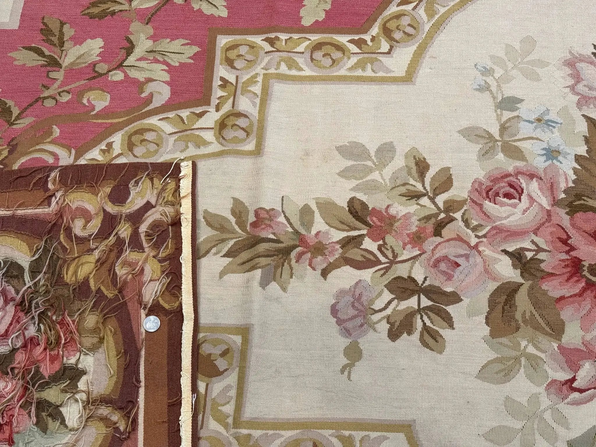 Large Aubusson Rug 10x14, European Elegant French Design, Floral Carpet by Jewel Rugs