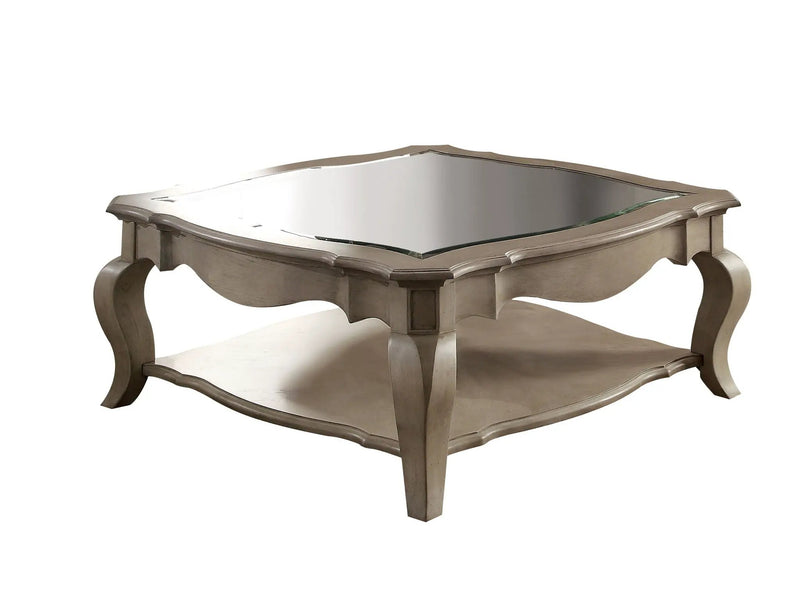 Chelmsford - Clear Glass Coffee Table - Taupe by Unique Piece Furniture