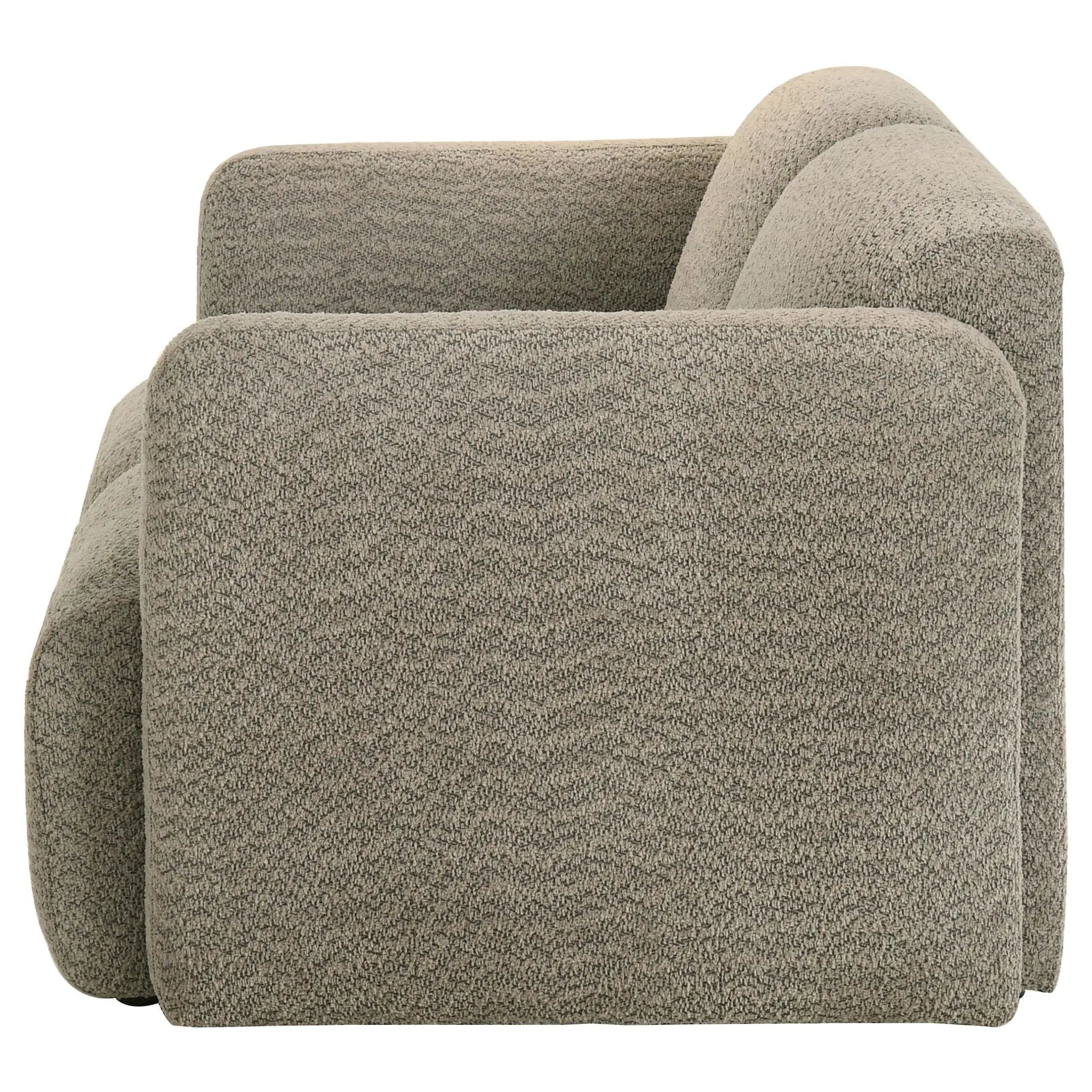 Dorset Fabric Upholstered Round Track Arm Loveseat Brown by Unique Piece Furniture