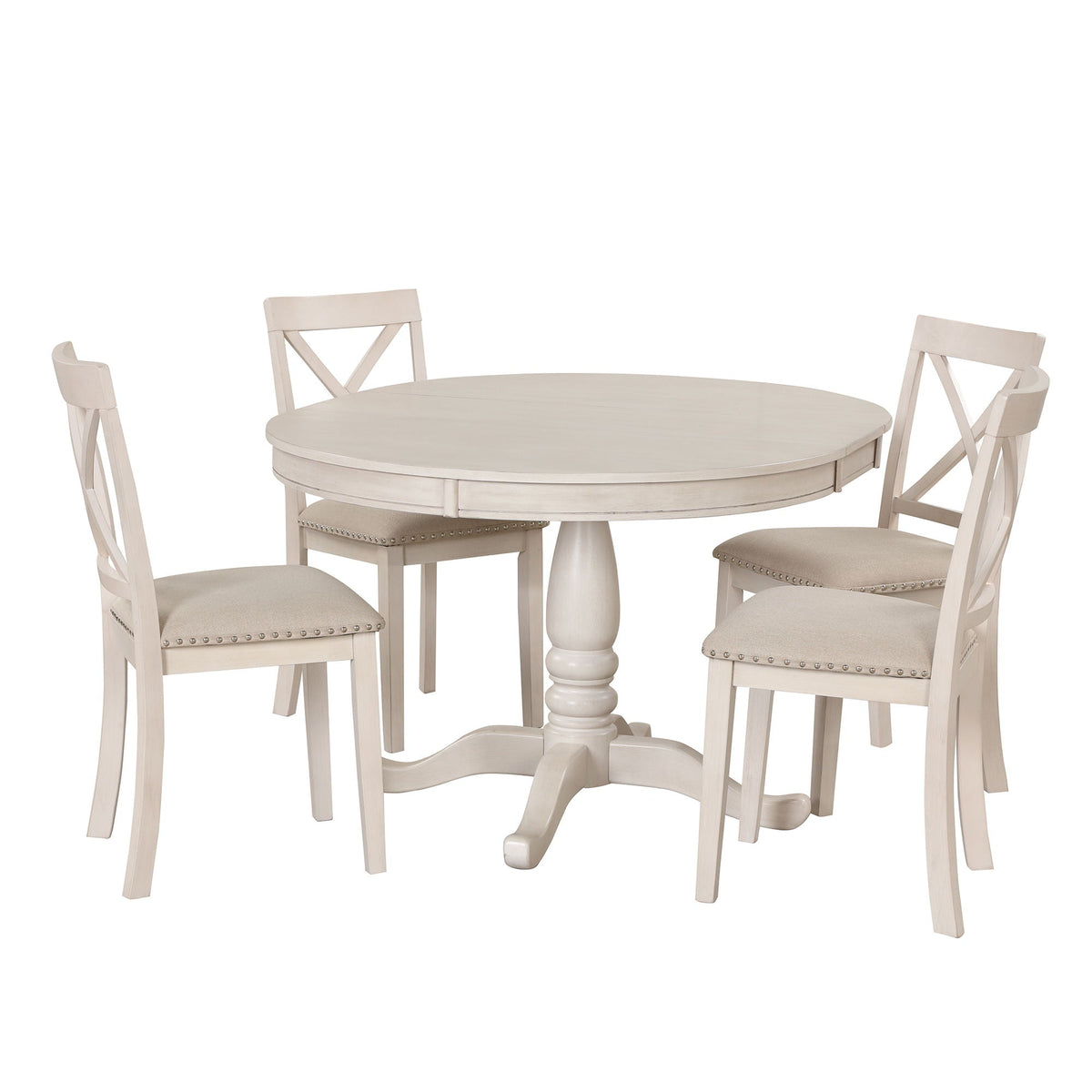 Modern Dining Table Set for 4 with Curved Back Chairs - Beige or Light Brown, photo 32 of 40
