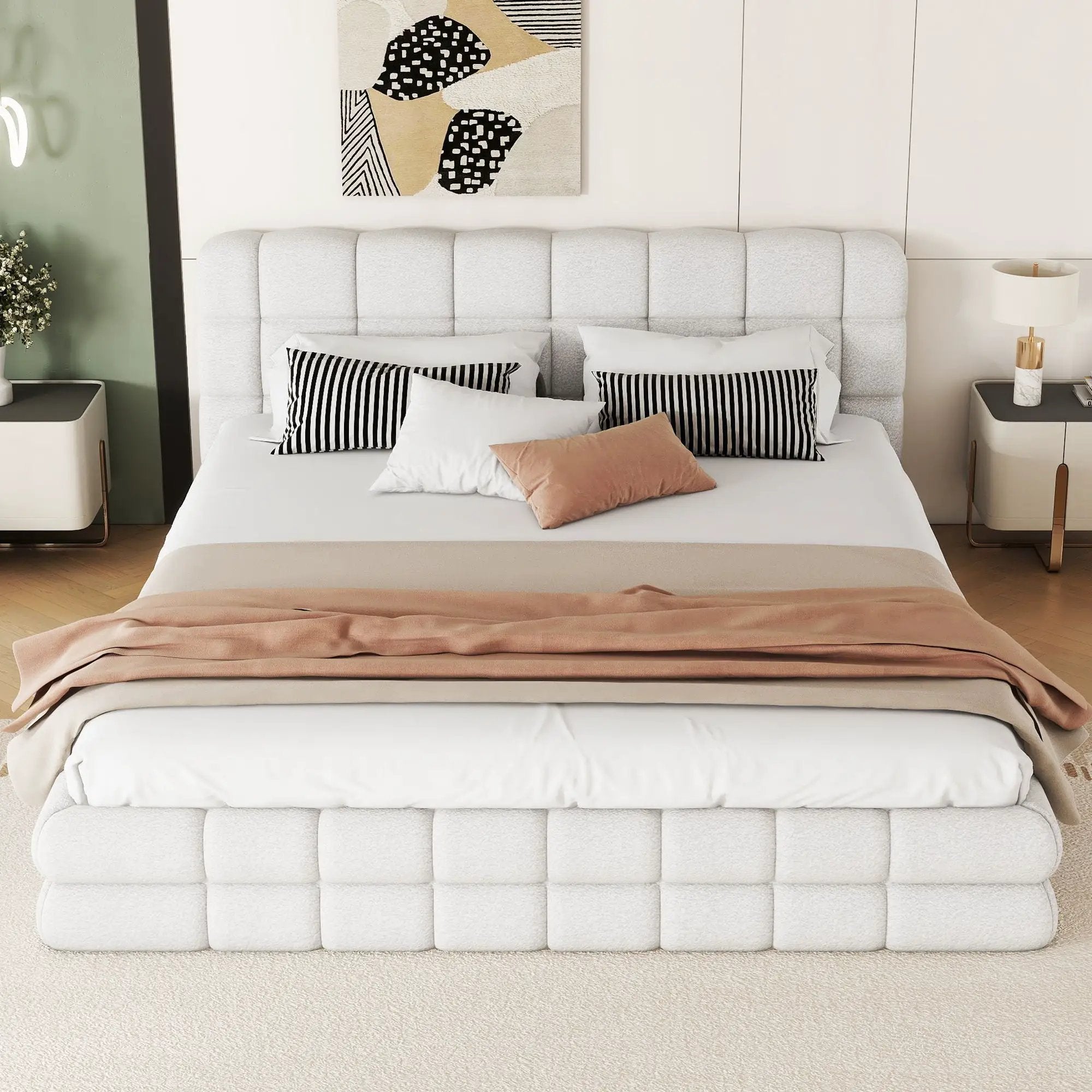 Upholstered Platform Bed With Headboard by Unique Piece Furniture
