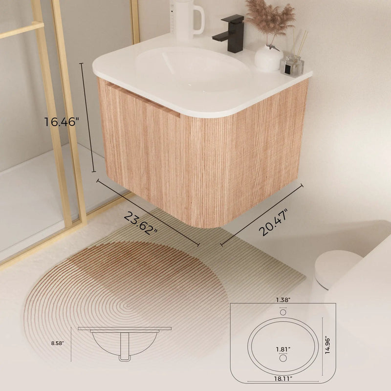 Wall Mounted Bathroom Vanity With Sink by Unique Piece Furniture