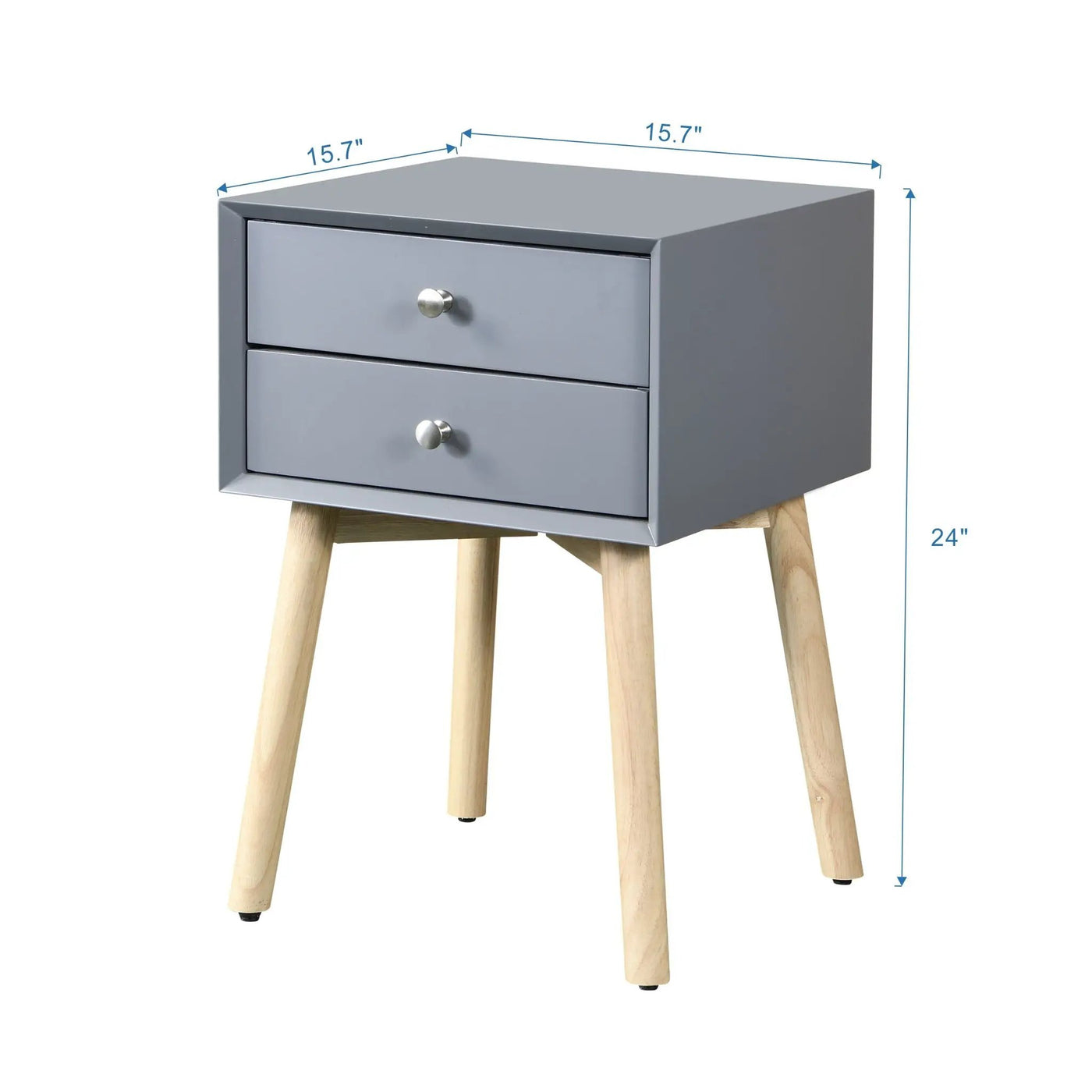 Side Table With 2 Drawer, Mid-Century Modern Storage Cabinet For Bedroom by HouseOfZazla