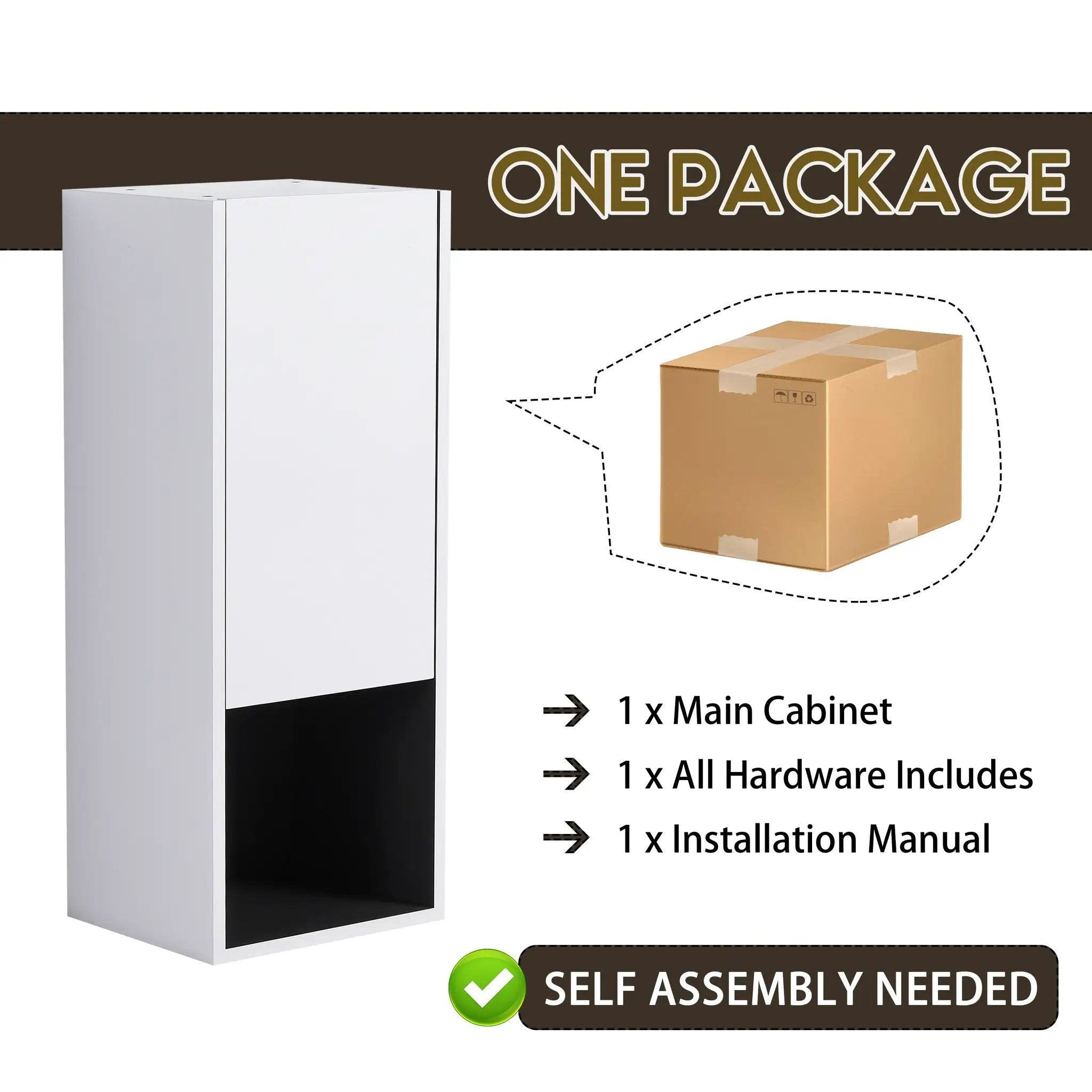 12" Bathroom Side Cabinet with Soft Close Doors by HouseOfZazla