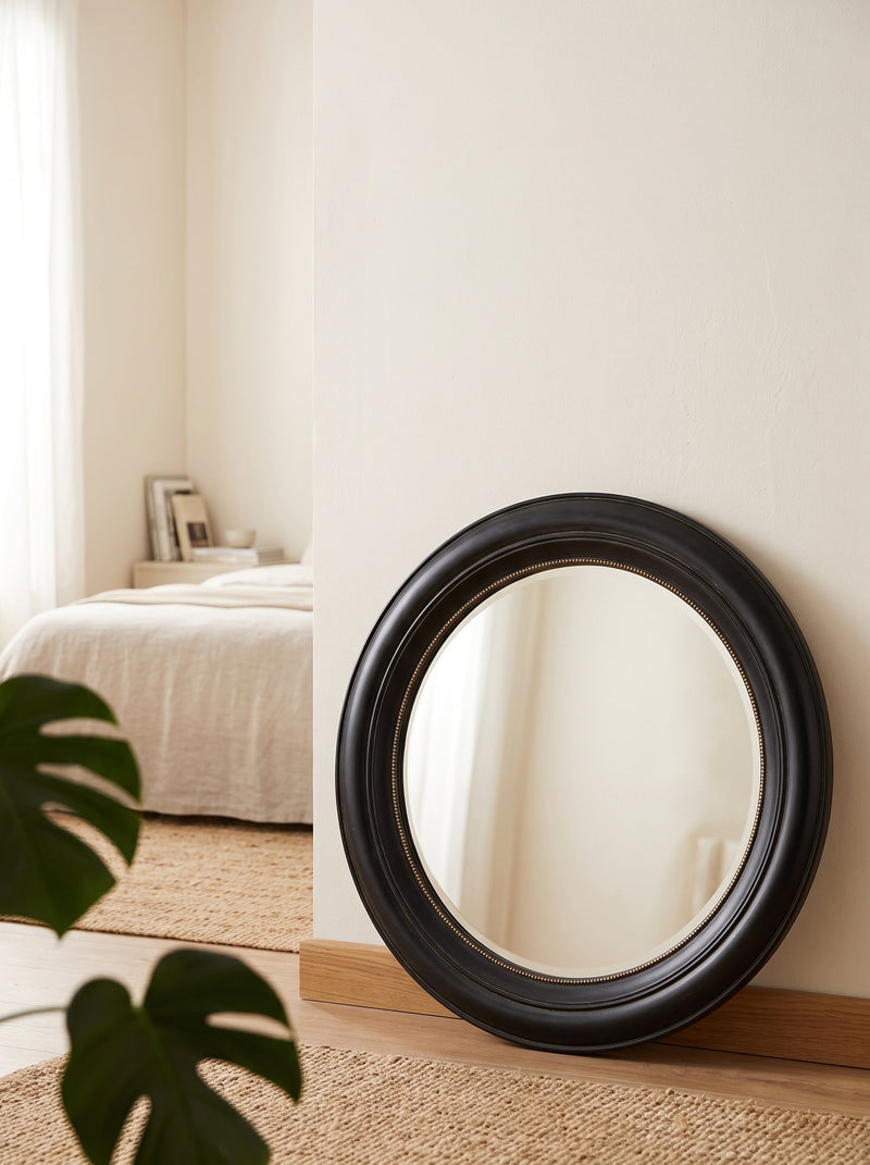 Round Wall Mirror with Black Frame - 20.5 Inch, photo 5 of 5