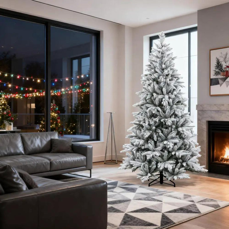Hinged Xmas Tree - Artificial Flocked Christmas Tree by HouseOfZazla