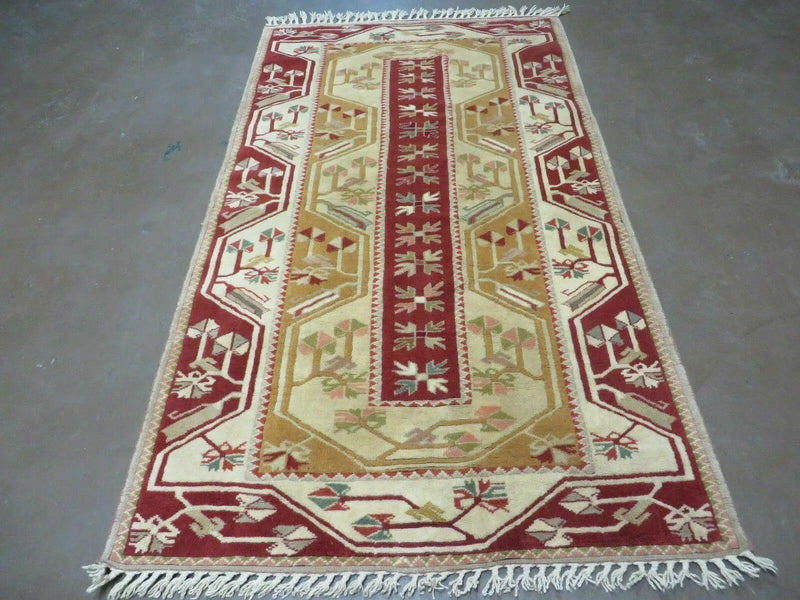 4' X 6' Vintage Handmade Knotted Turkish Kazak Pattern Wool Rug Carpet Nice by Jewel Rugs