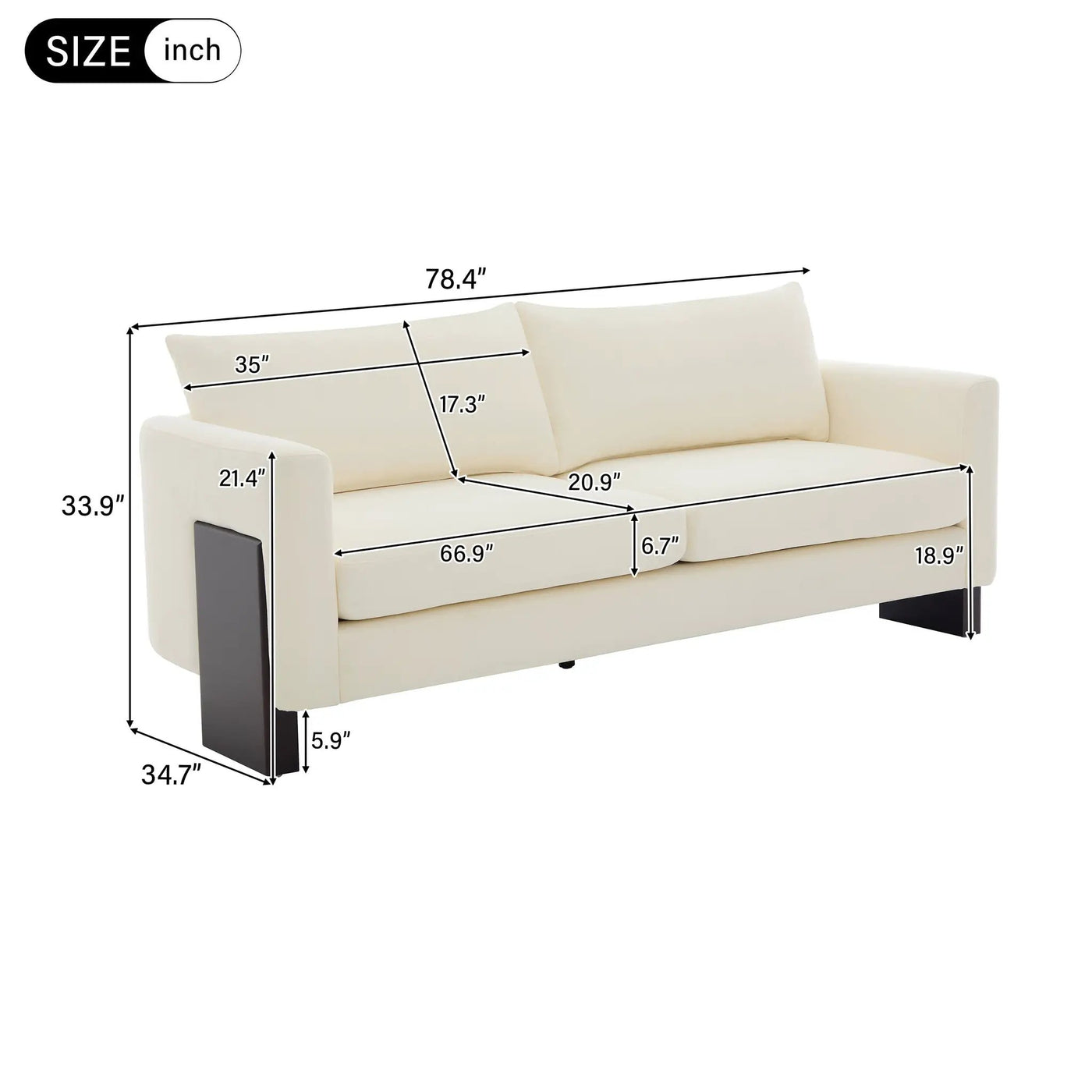 Cozy Sofa Set Oversized Comfy Cloud Sofa with Rubberwood Legs by HouseOfZazla
