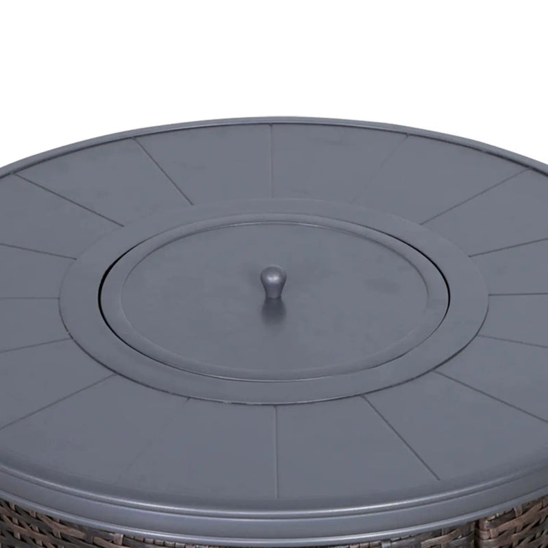 Outdoor Fire Pit Table With Lid - Espresso by HouseOfZazla