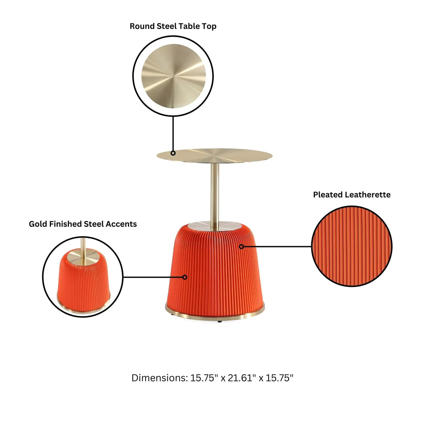 Anderson - Upholstered End Table With Round Top by HouseOfZazla