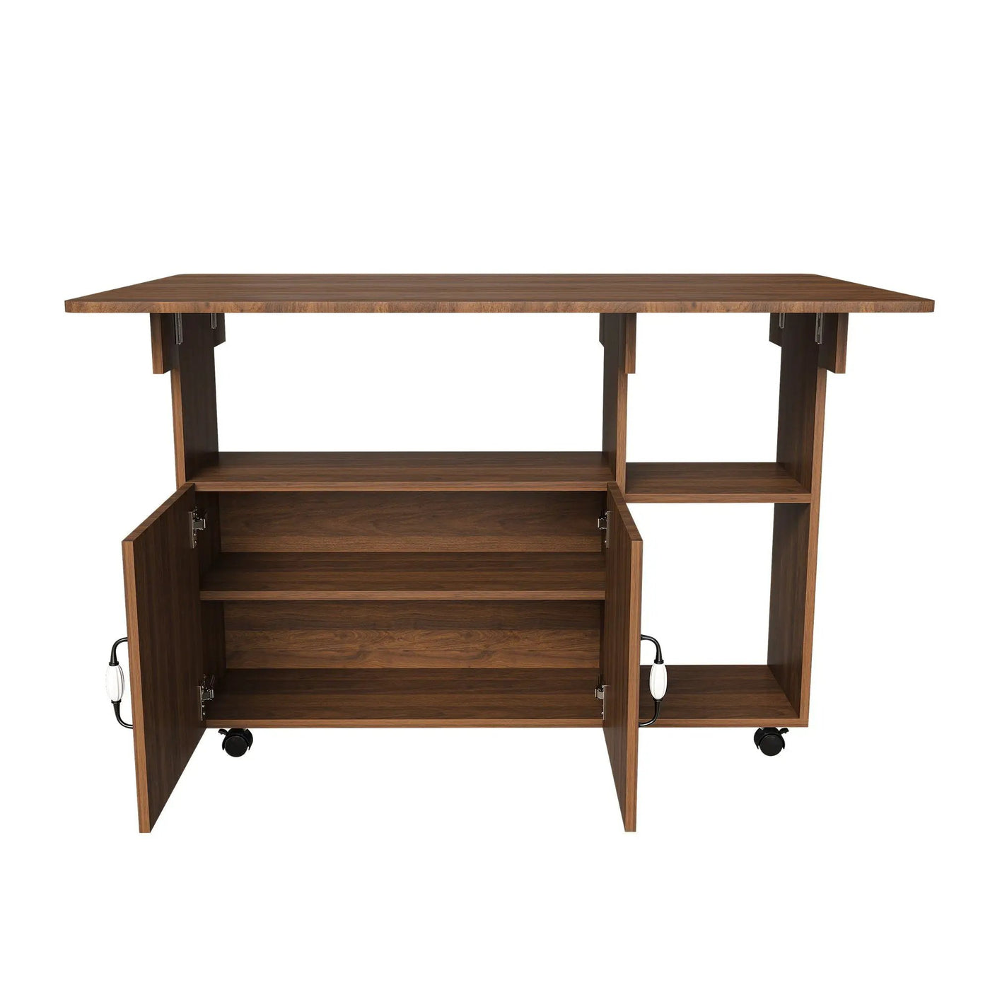 Multi Functional Folding Table With Storage Shelves And Wheels by HouseOfZazla