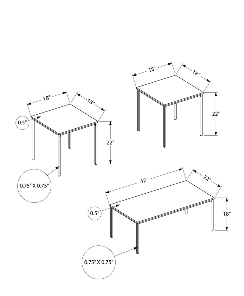 Table Set, Coffee, End, Contemporary, Modern (Set of 3) by Unique Piece Furniture