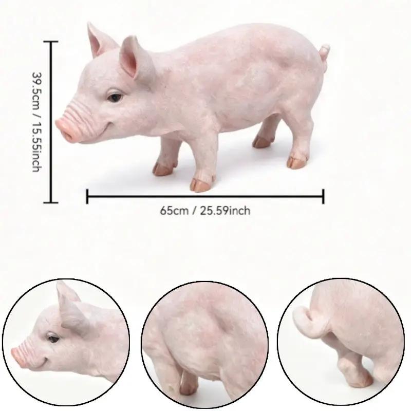 Cheerful Beige Pig Garden Statue by HouseOfZazla