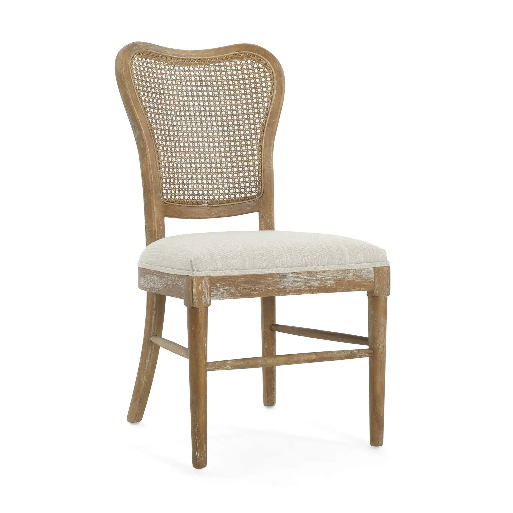 Classic Retro Dining Chair (Set of 2) With Rattan Backrest - Dark Brown / Beige by HouseOfZazla