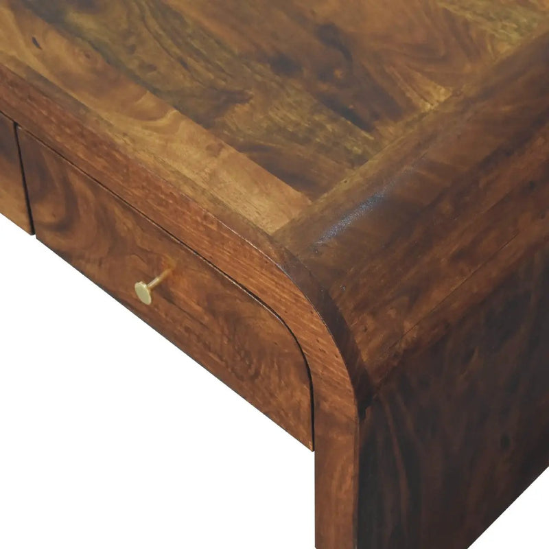 Solid Wood Darcy Coffee Table, 2-Drawers, Chestnut by HouseOfZazla