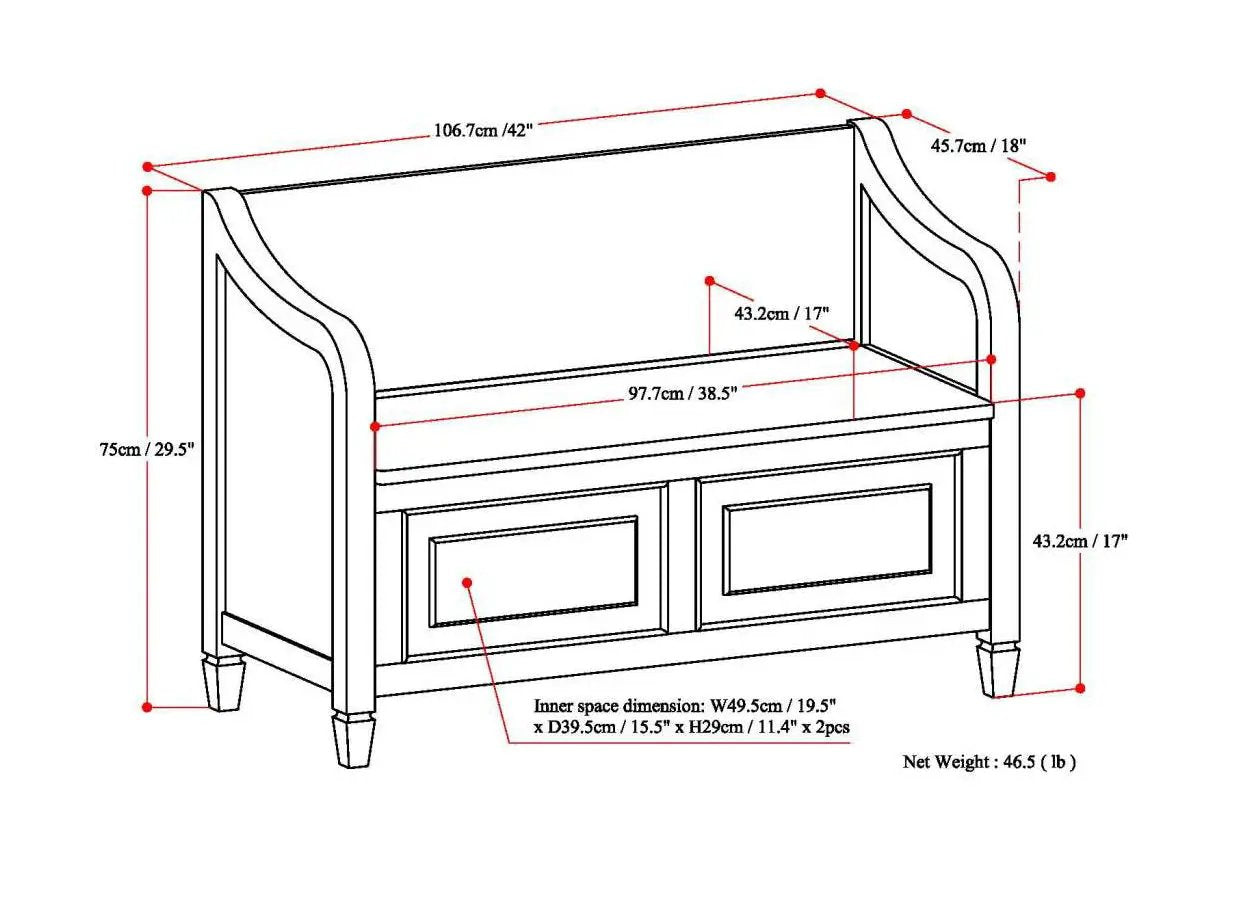 Connaught - Storage Bench by Unique Piece Furniture