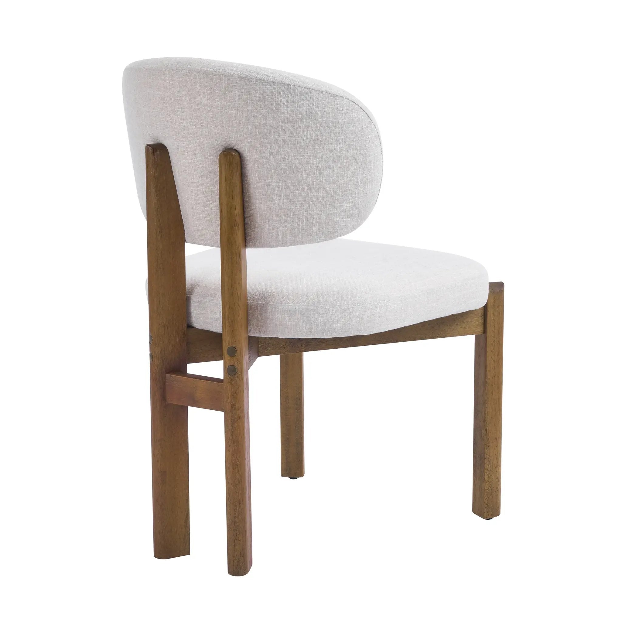 Beige Upholstered Mid-Century Dining Chair by HouseOfZazla