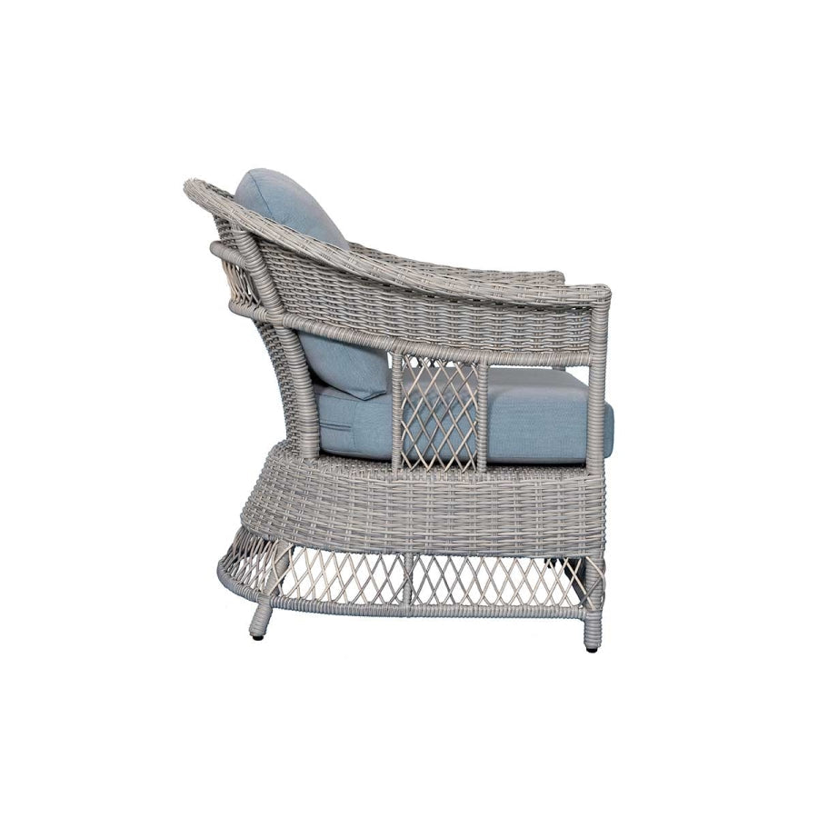 2 Shell Aluminum & Rattan Stationary Chair, photo 4 of 7