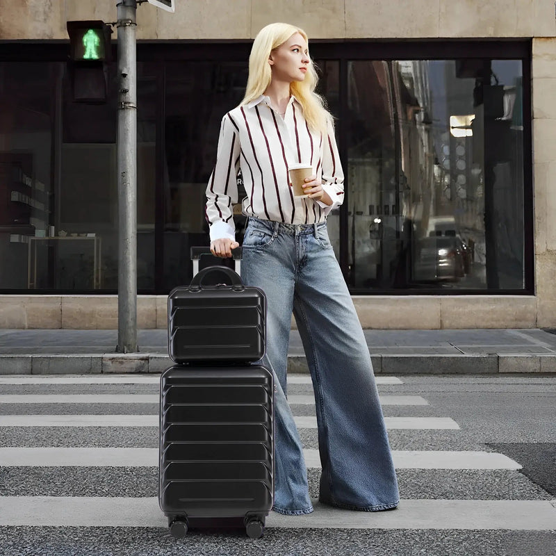 14'/20' 2-Piece ABS Spinner Wheel Luggage Set with Combination Lock by HouseOfZazla