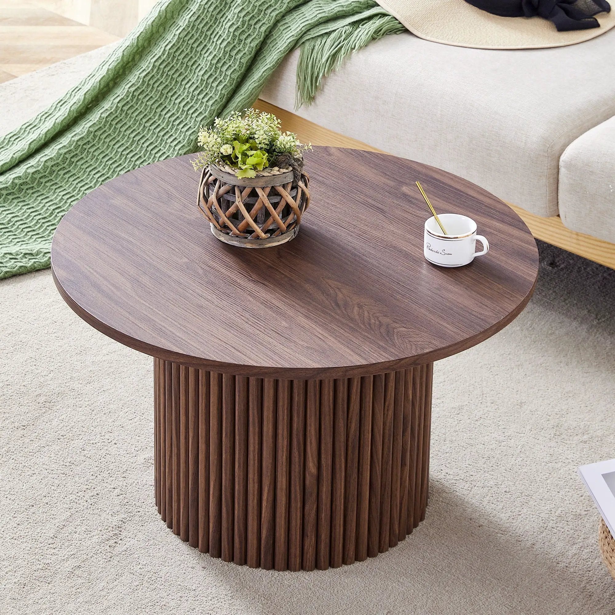 Modern Circular Coffee Table Cylindrical Design by HouseOfZazla