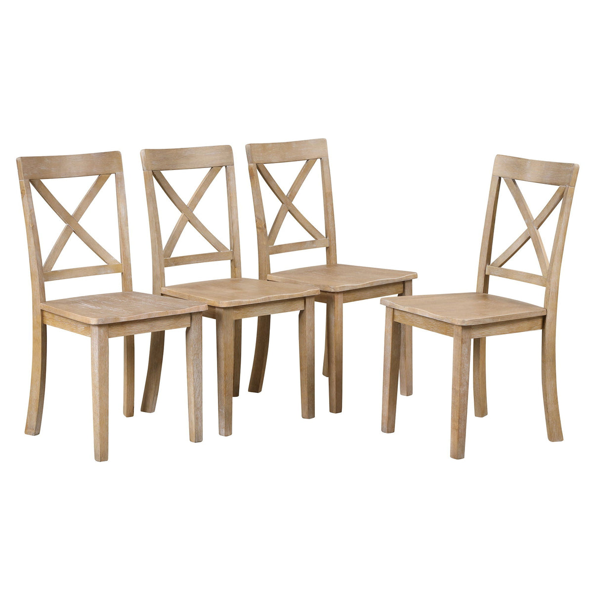 Modern Dining Table Set for 4 with Curved Back Chairs - Beige or Light Brown, photo 33 of 40