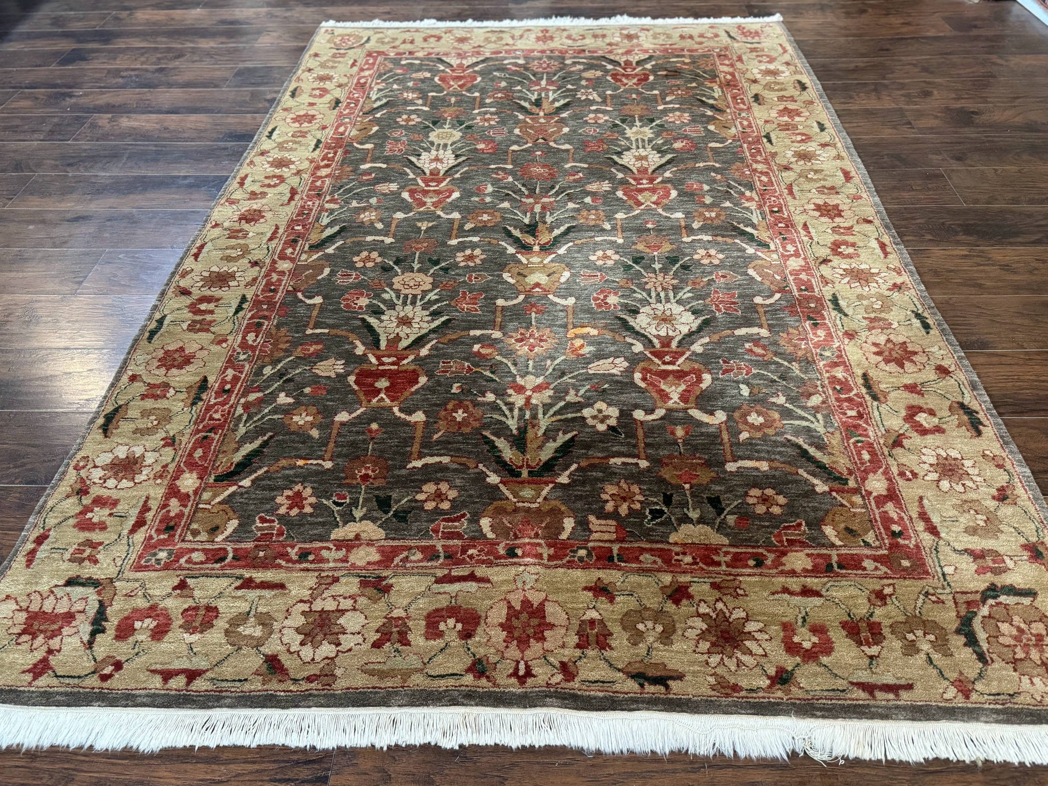 Pak Persian Mahal Rug 6x9, Floral Handmade Wool Traditional Oriental Carpet by Jewel Rugs