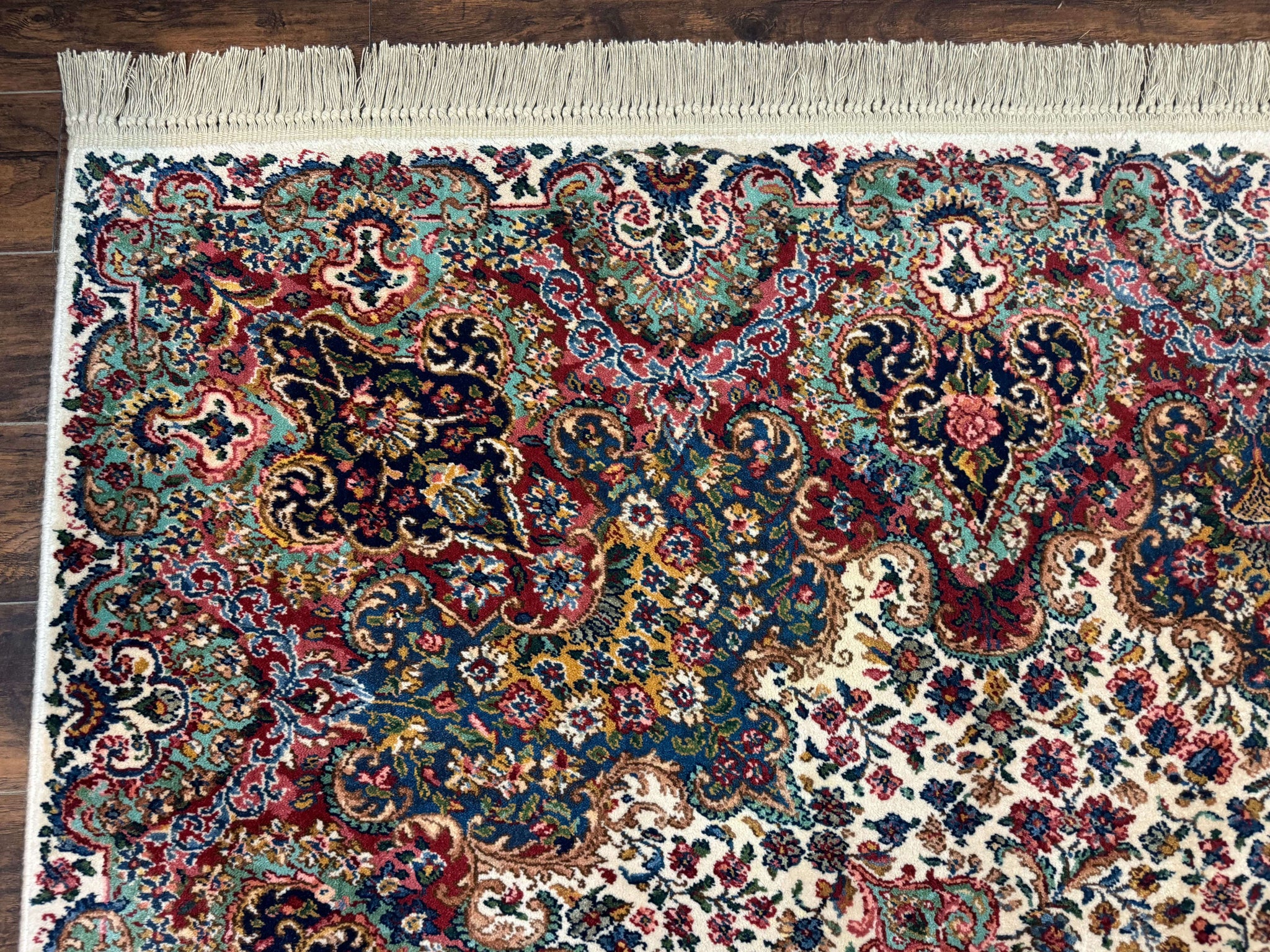 Karastan Rug #742 Floral Kirman 8.8 x 12, Wool Pile, Vintage Original Series, Rare by Jewel Rugs