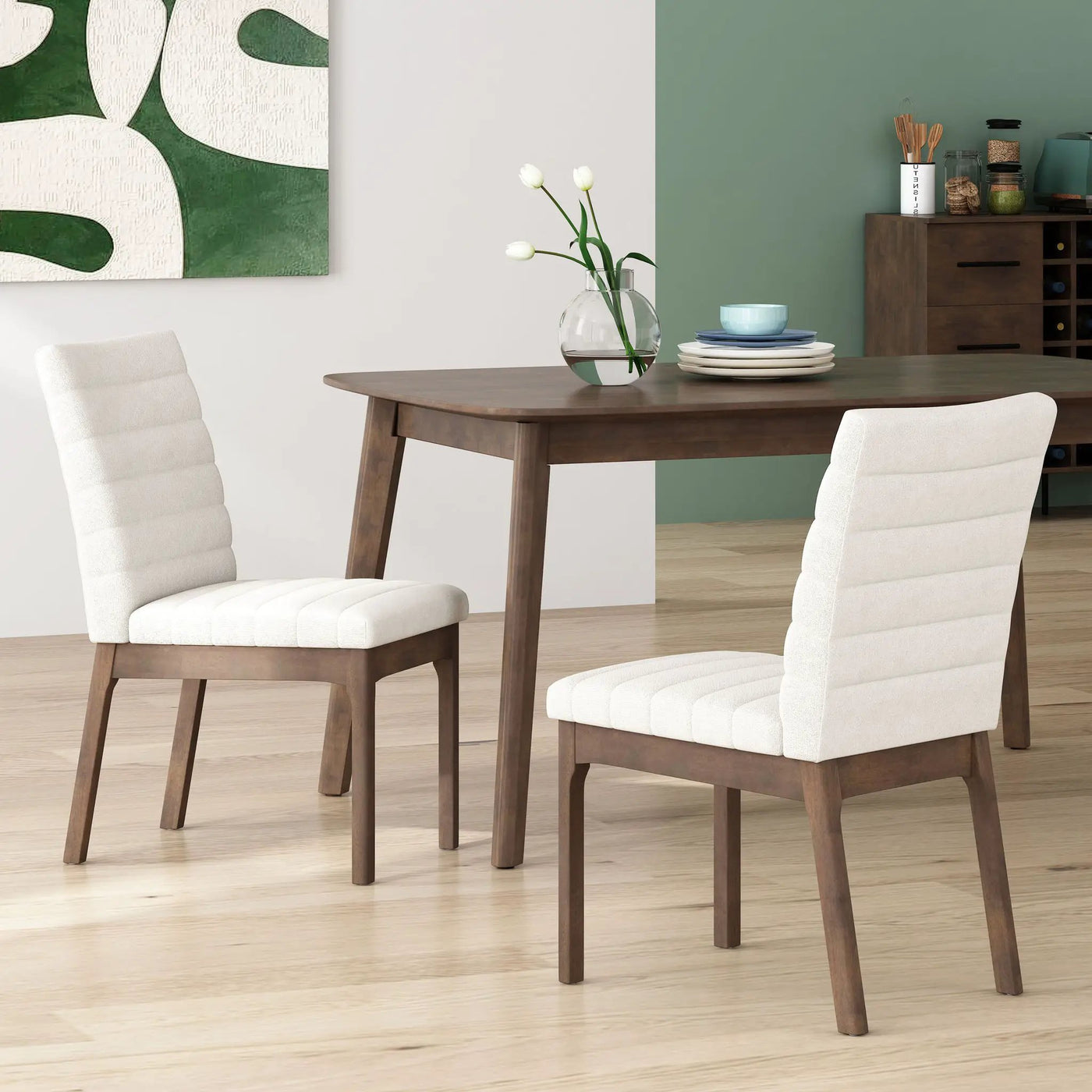 Upholstered Dining Chairs With Rubber Legs (Set of 2) by HouseOfZazla