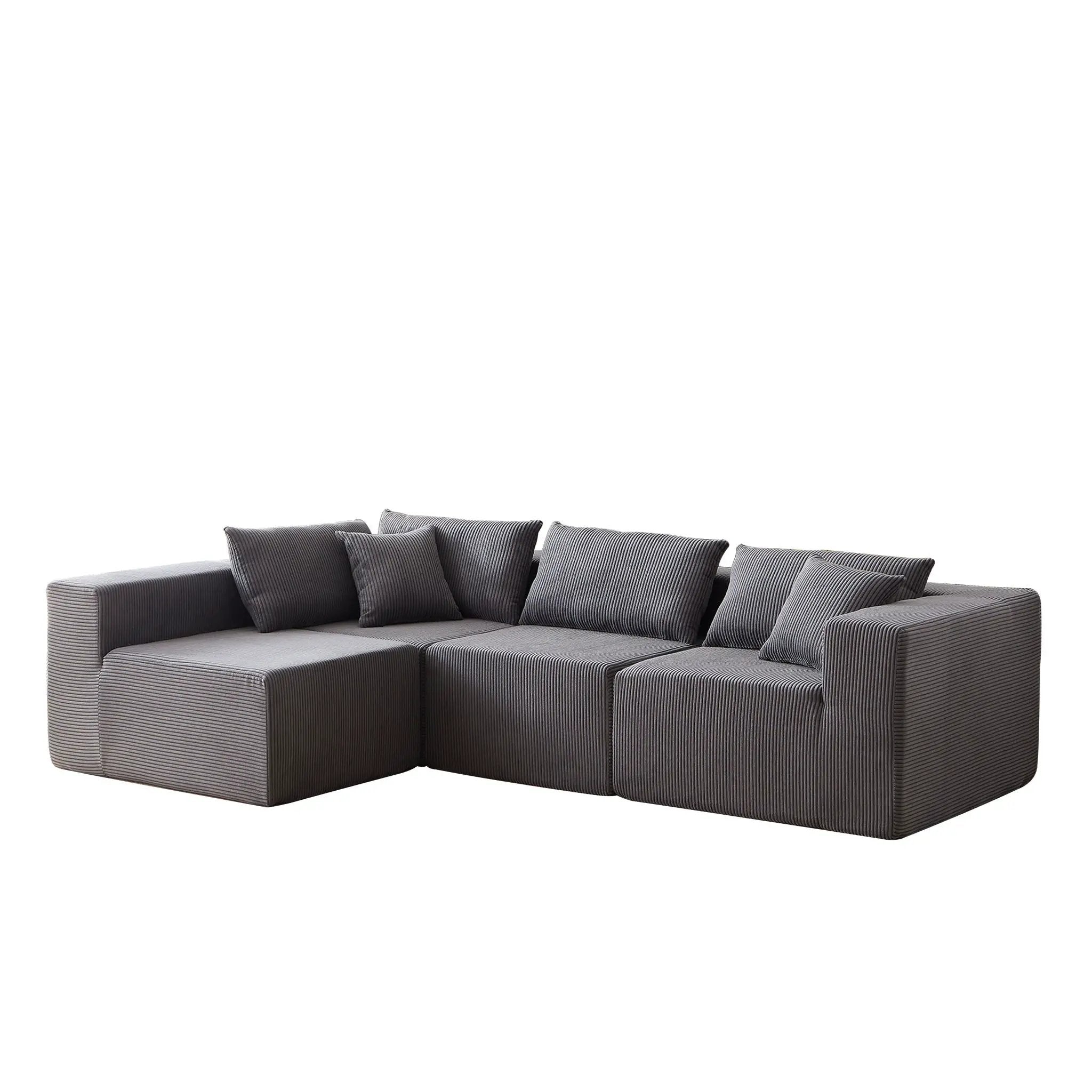Modular L Shaped Sectional Compressed Sofa, Free Combination by HouseOfZazla