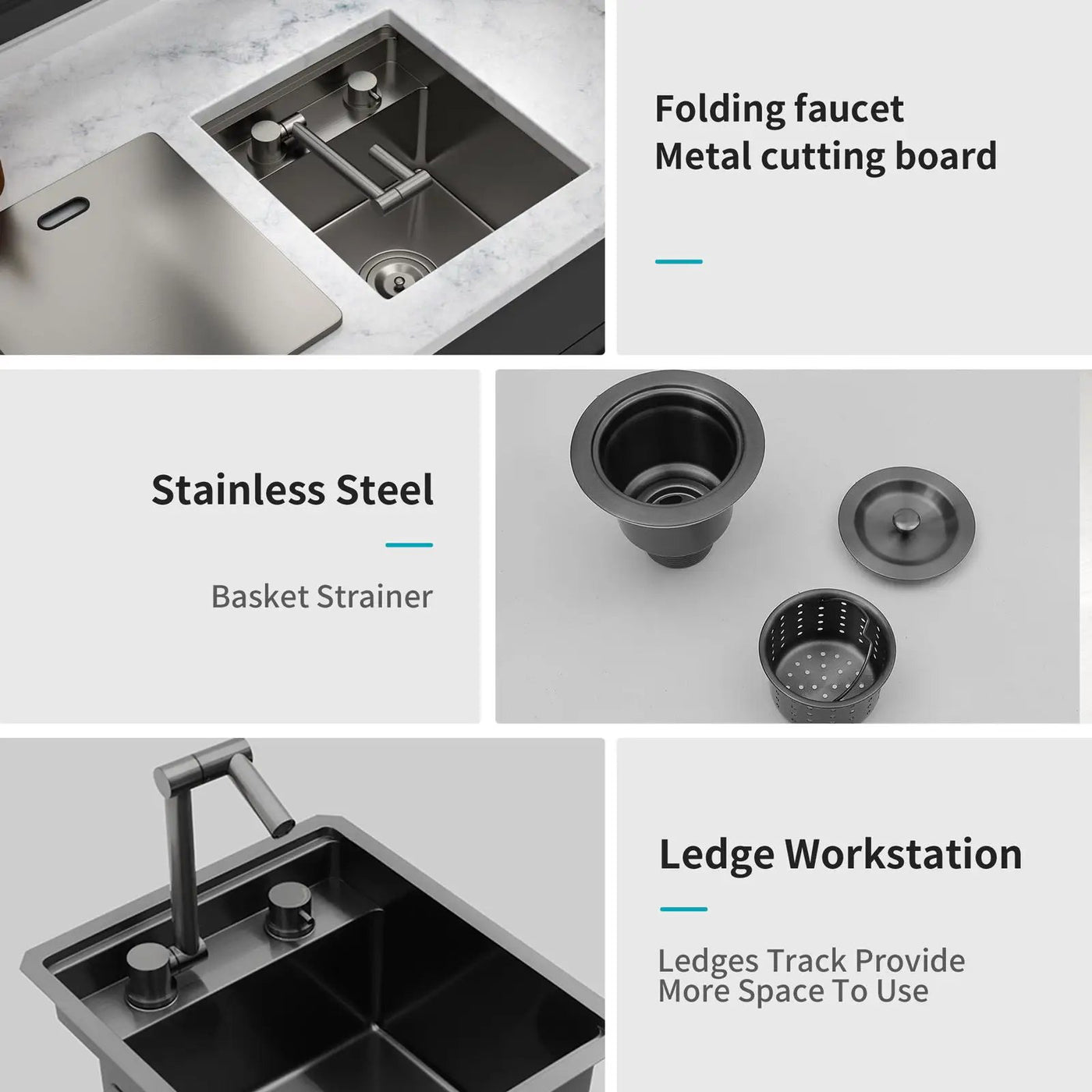 Modern Undermount Bar Sink With Folding Faucet by HouseOfZazla