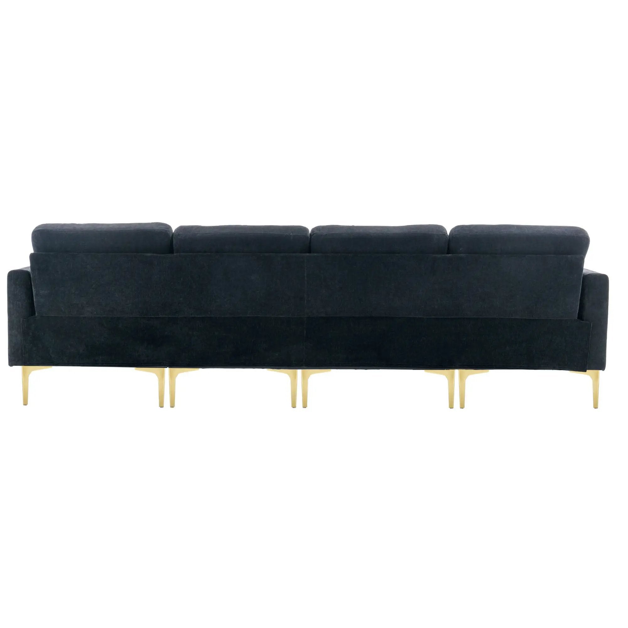 Modern L - Shape Convertible Sectional Sofa With Movable Ottoman
