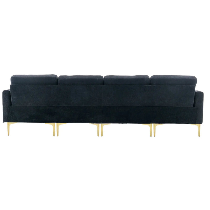 Modern L - Shape Convertible Sectional Sofa With Movable Ottoman