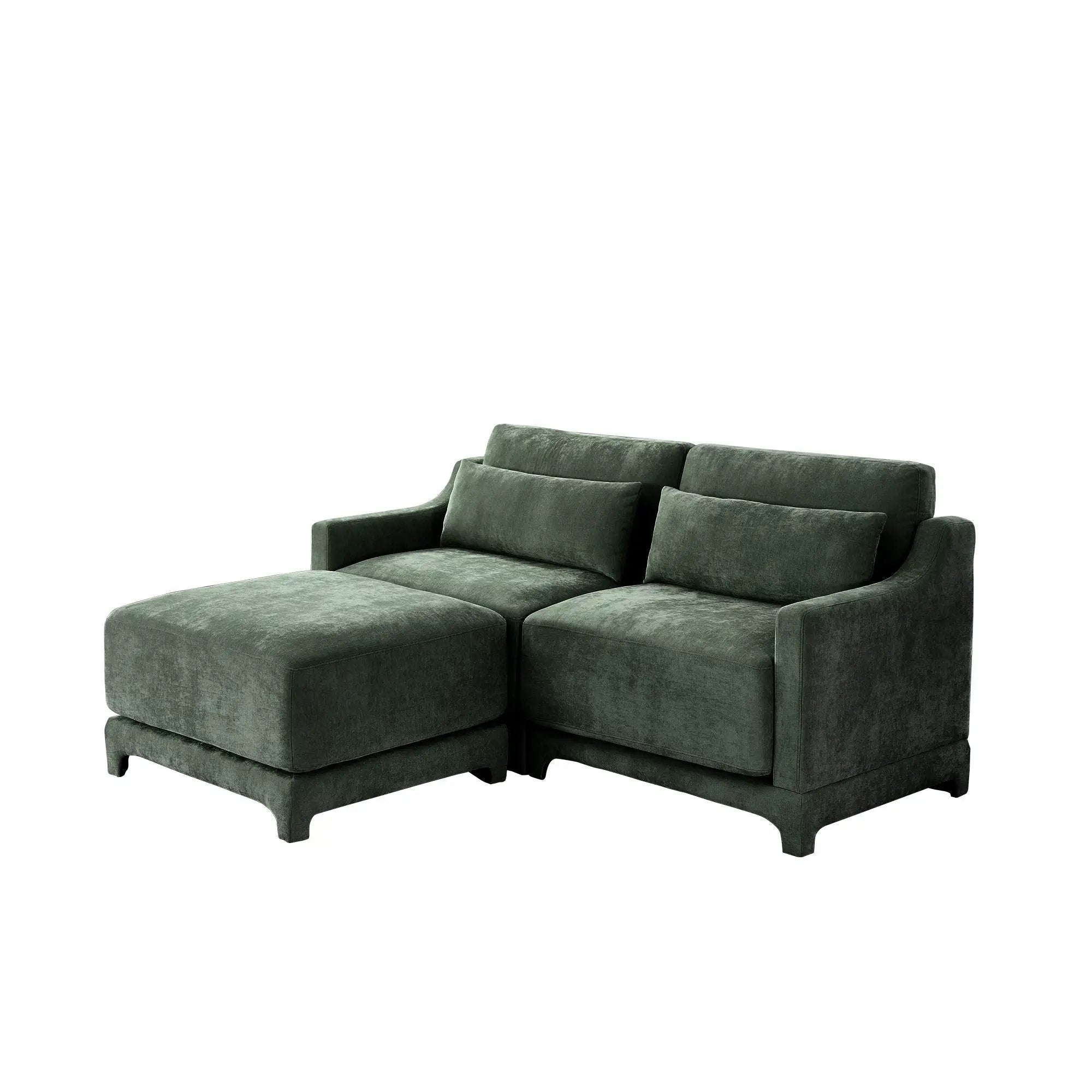 Stylish Sofa With Ottoman And Lumbar Pillows, Ergonomic Design by HouseOfZazla