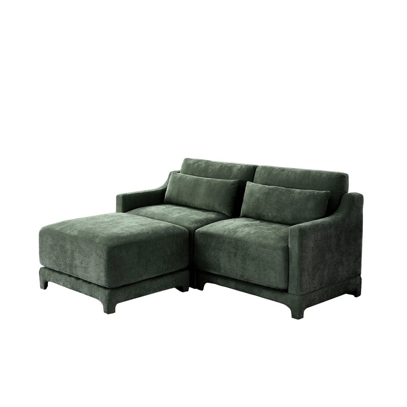 Stylish Sofa With Ottoman And Lumbar Pillows, Ergonomic Design by HouseOfZazla