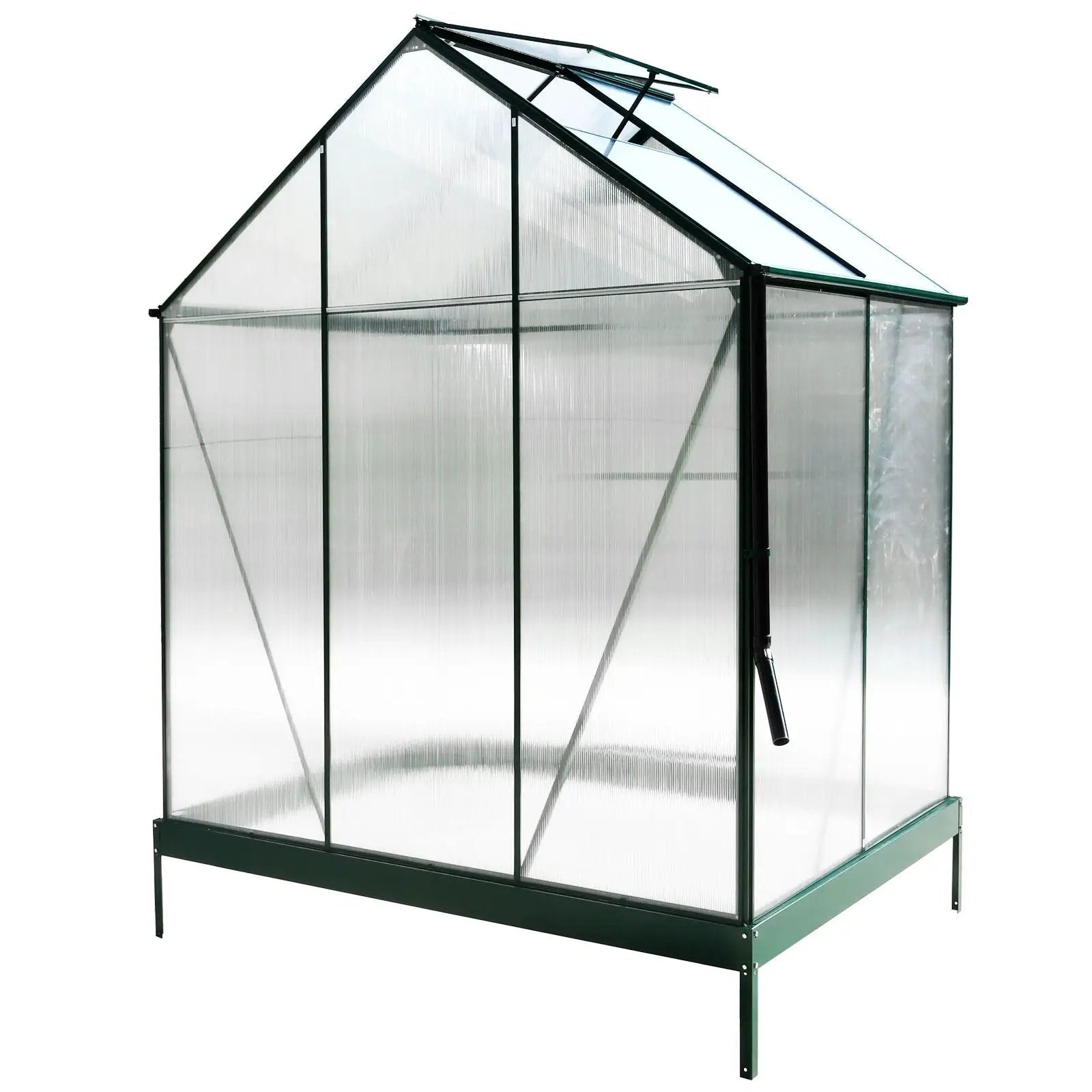 Polycarbonate house, Heavy Duty Outdoor Aluminum Walk-In House Kit With Rain Gutter, Vent And Door For Backyard Garden by HouseOfZazla