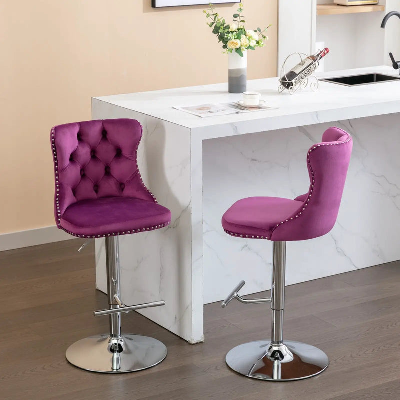 Swivel Adjustable Height Barstools Set of 2 by HouseOfZazla