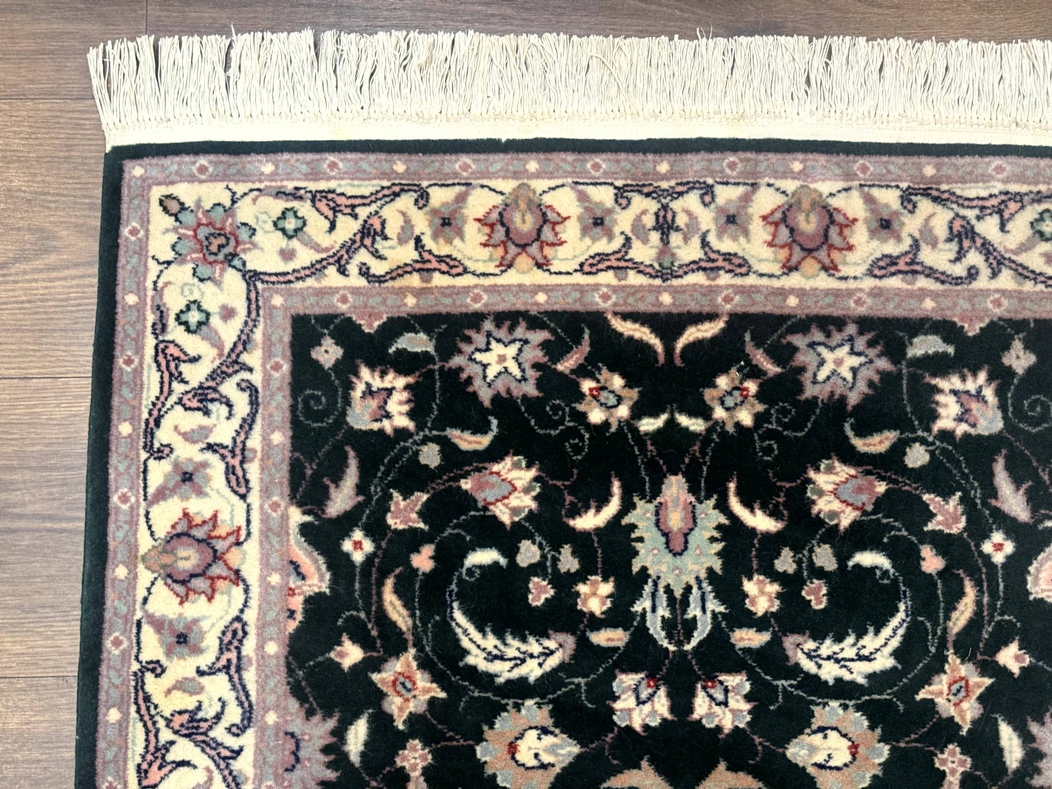 Pak Persian Runner Rug 2.6 x 10, Dark Green and Beige, Floral Allover by Jewel Rugs