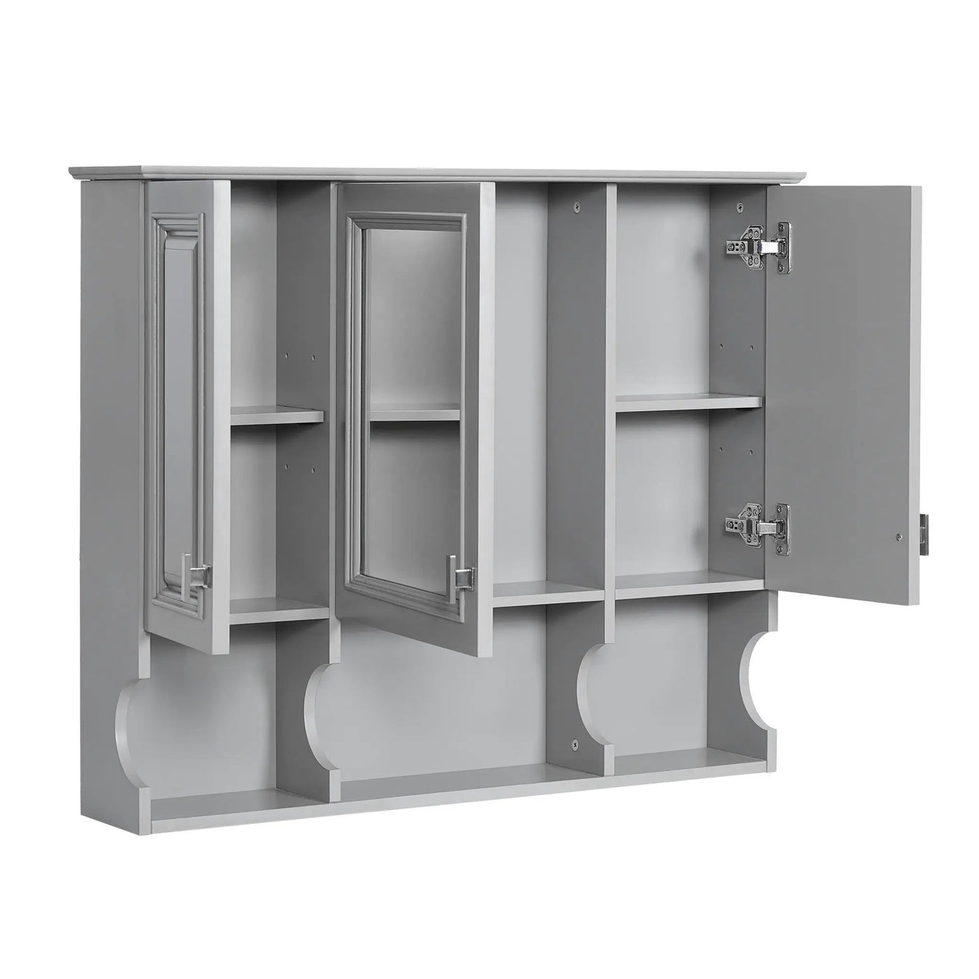 Wall Mounted Bathroom Medicine Wall Cabinet With Mirror & Open Shelves by HouseOfZazla