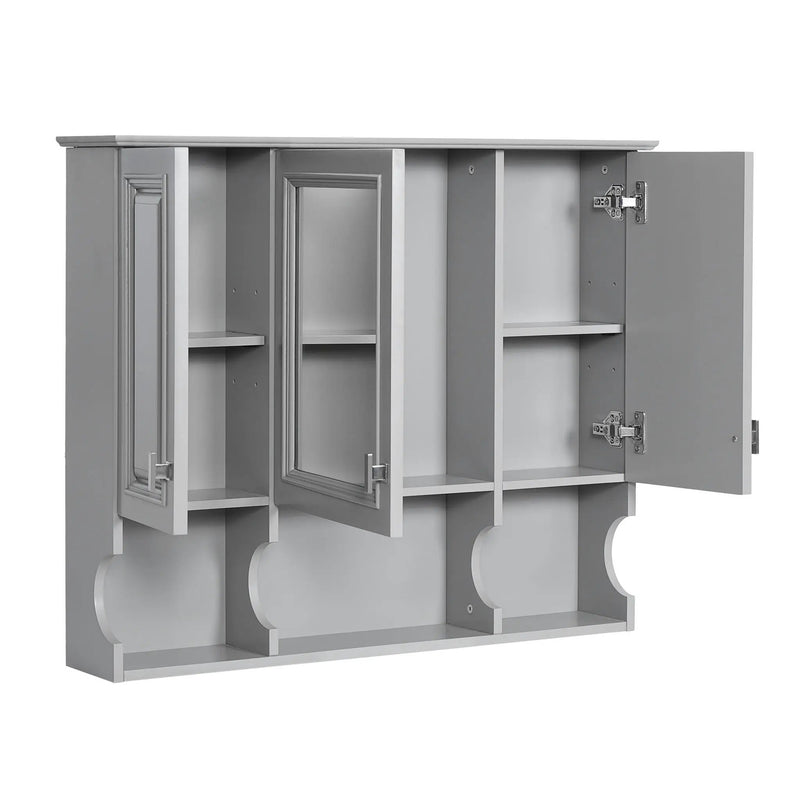 Wall Mounted Bathroom Medicine Wall Cabinet With Mirror & Open Shelves by HouseOfZazla