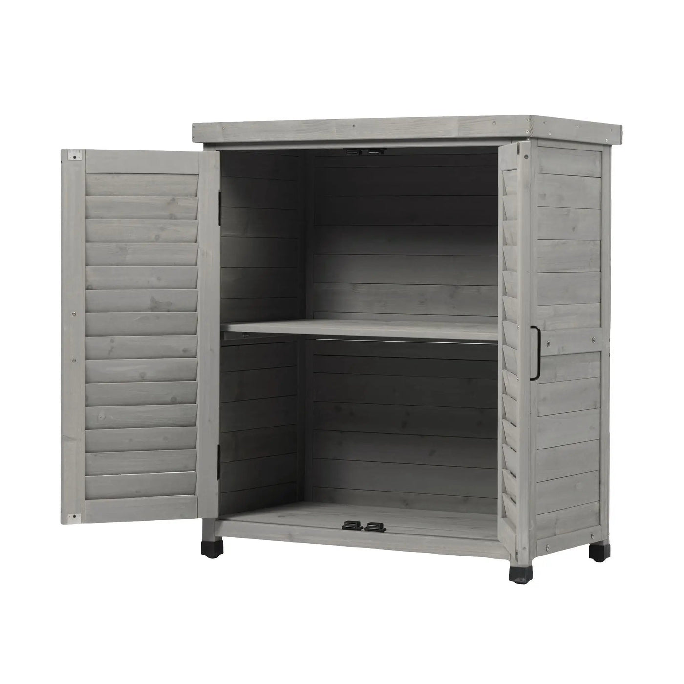 Potting Bench With Storage Cabinet And Metal Table Top For Outdoor by HouseOfZazla